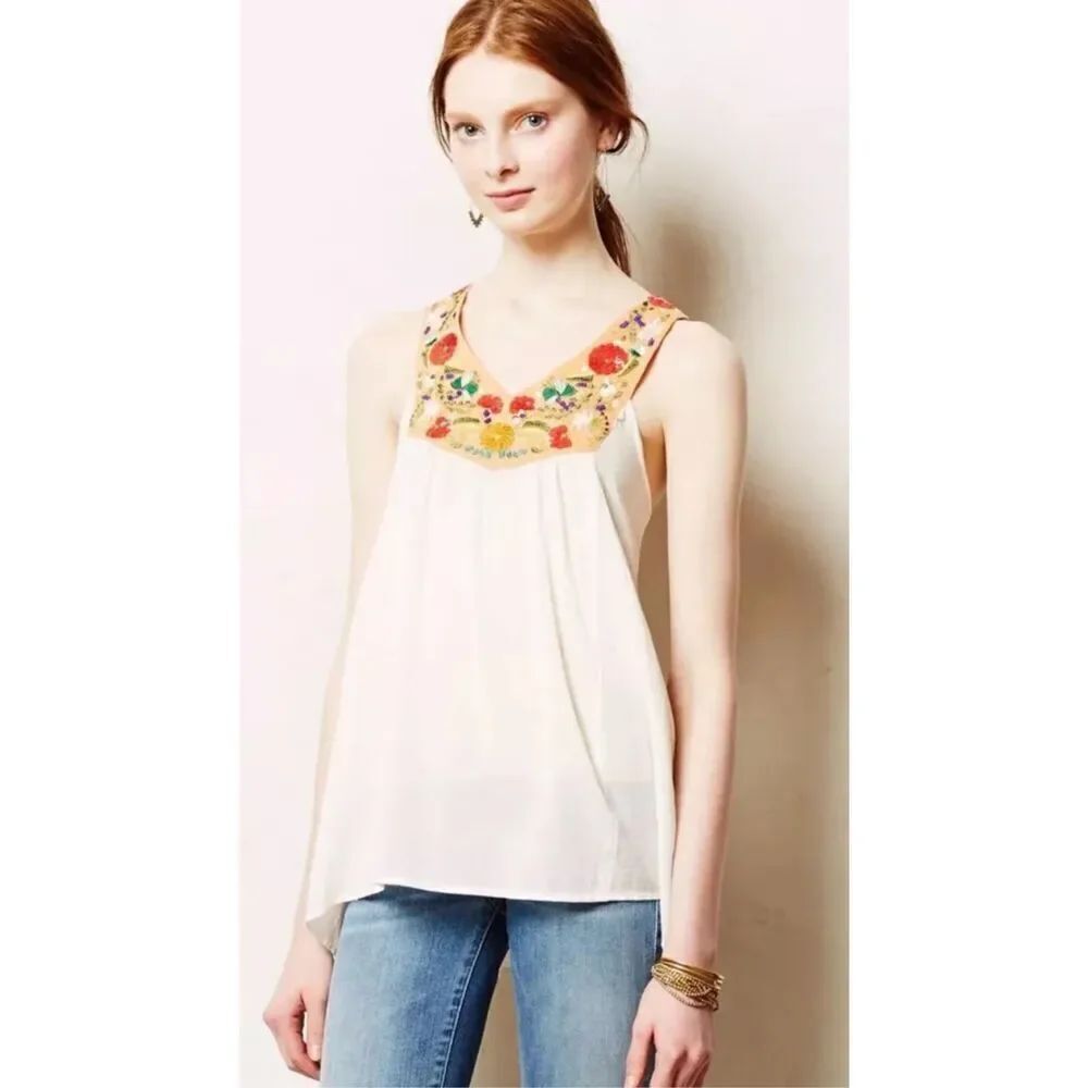 ✨Anthropologie Vanessa Virginia Chika Beaded Sz XSP Tank✨